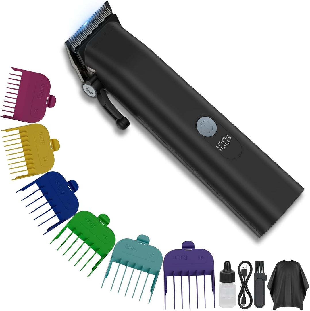 COMZIO Professional Hair Clippers for Men, Professional Barber Clippers and Trimmer Set, Mens Cordless Hair Clipper for Barbers Haircut Kit Fade