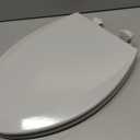 Bemis 1500EC Durable Wood Toilet Seat with Easy Clean Hinges, Made in USA, Elongated, Ice Grey