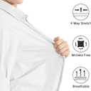 Boys' Stretch Long Sleeve Button Down Toddler Dress Shirt Wrinkle Free Oxford Uniform Shirt with Chest Pocket White 4T