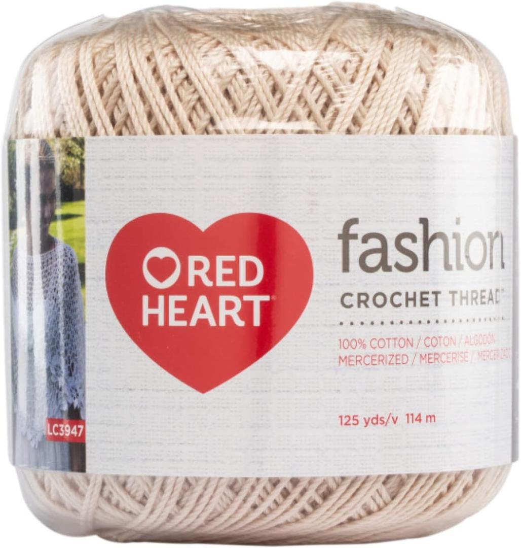 Red Heart Fashion Size 3 Crochet Thread, Natural