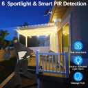 7 x 2 Pack 4MP Security Camera Wireless Outdoor, 6 Spotlights and 2.5K HD Color Night Vision Solar Powered Camera with 2.4GHz Wifi, APP Control, PIR Sensor, 2-Way Audio, IP66, SD Card/Cloud Storage (White)