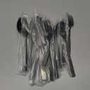 20 Pcs Black Silverware Set, Food-Grade Stainless Steel Flatware Set for 4, Square Cutlery Set, Mirror Polished Tableware Eating Utensils Set for Kitchen, Include Knife Fork Spoon Set,Dishwasher Safe