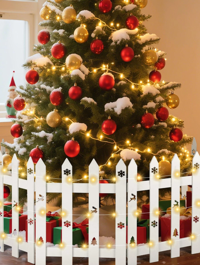 Aneco 8 Pieces Extra Height 16" Christmas Tree, With LED String Light