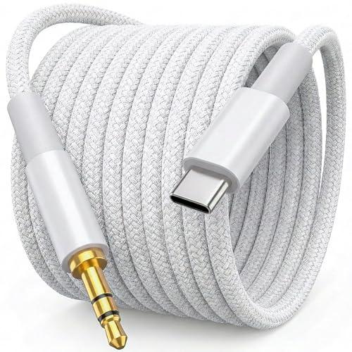 QimKero Aux to USB C Cable 6.6 ft, USB C to 3.5mm Audio Aux Jack Cable Type C to 3.5mm Headphone Car Stereo Cord Compatible with iPhone 16 15/15Plus/Pro/Pro Max, Galaxy S24 S23 iPad Pro Air Pixel