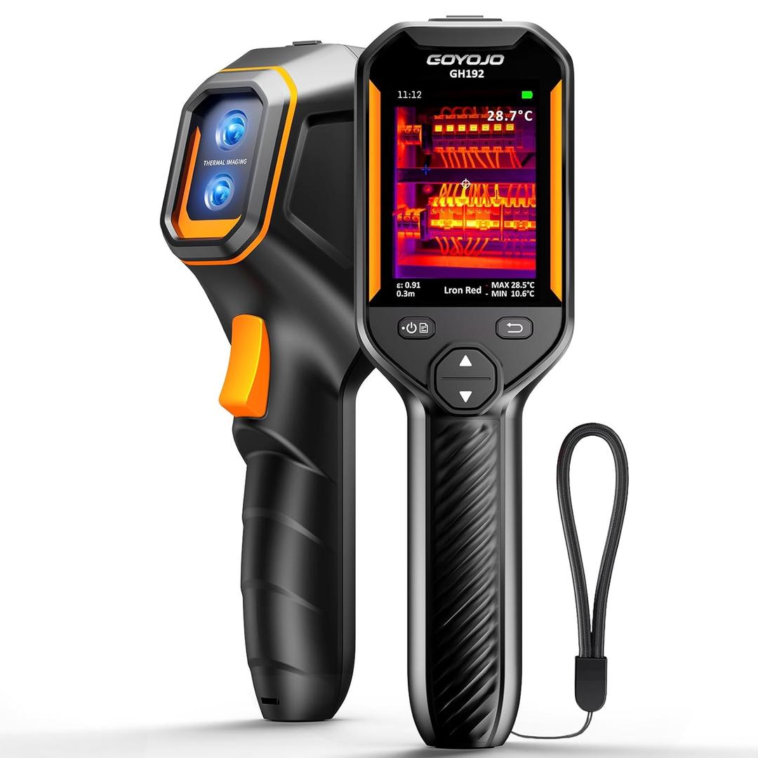 GH192 Thermal Imaging Camera 240X240 Super IR Resolution with 2MP Visual Camera and Fusion Imaging, 25Hz Handheld Thermal Imager with Alarm for Mechanical Maintenance Home HVAC Electrical Inspection