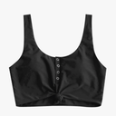 ZAFUL Women's Front Knot Bikini Tops Crop Tankini Top Scoop Neck Padded Bathing Suit Tops Small