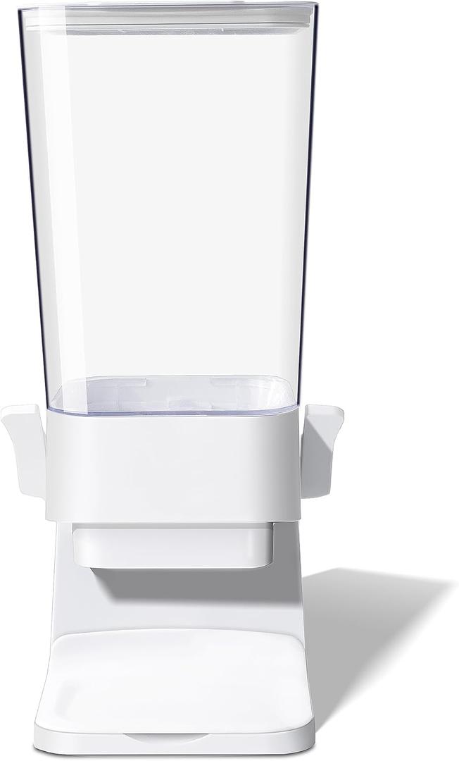 Cereal Dispenser Countertop, 5L Cereal Containers Storage Dispenser for Pantry, Large Dry Food Cereal Dispenser, Not Easy to Crush Cereal, Can Hold Oatmeal, Candy, Snack, Grain, Pet Food (White, 1Pc)
