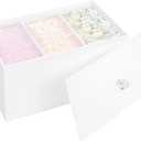 Tampon Box for Bathroom, Tampons and Pads Storage Holder, Women Period Organizer Container, White