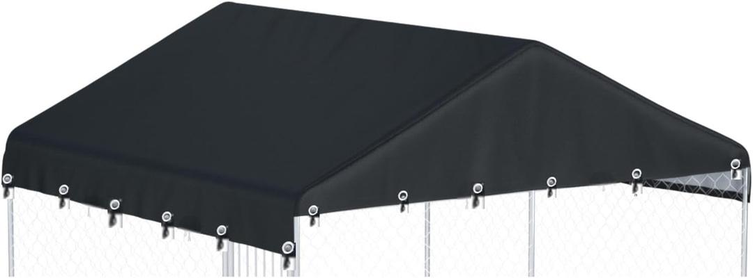 Outdoor Dog Kennel Cover 10'W x 10'L Made of 600D Waterproof Oxford Cloth- Black ReplacementWithout Frame