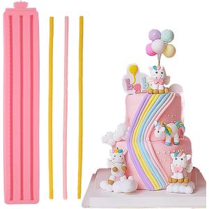 1 Pcs Bohemian Hemp Rope Cake Decoration Silicone Mold, Printed Flower and Leaf Shape Clay Chocolate Silicone Mold, Wedding Birthday Candy Cookie Dough Cupcake Toppers Baking Supplies