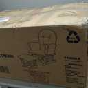 Storkcraft Premium Hoop Glider & Ottoman (Espresso with Beige)  GREENGUARD Gold Certified, Solid Wood Craftsmanship, Convenient Storage Pockets, Glider Rocking Chair for Nursery, Multi-Award-Winning