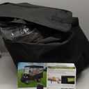 Golf Cart Enclosure 4 Passenger for EDACAR Terrain 4 Model Waterproof Transparent Driving Rain Cover Fit 4-Seater Long Roof with 4-Sided Clear Windows Mirror Openings Roll-up Zipper Door Black