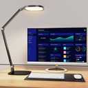 LED Desk Lamp for Home Office, Eye-Caring Diffused Desk Light, 3 Color Temperature 10 Brightness Computer Light, Dimmable Desk Light with Memory & Timer Func, Metal Swing Arm Table Lamp
