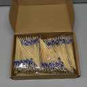 Reallnaive 600 Pcs Cocktail Pick Pearl Fancy Toothpick for Appetizer 4.7 Inch Long Skewer for Drink Fruit Food Bamboo Stick Wedding Bridal Shower Decoration Charcuterie Accessories (Navy Blue)