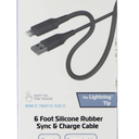 Zgear For Lightning Tip 6 Foot Silicone Rubber Sync & Charge Cable