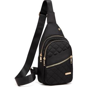 Crossbody Small Sling Backpack Sling Bag for Women Men, Chest Bag Daypack Crossbody for Travel Sport Running Hiking (Black)