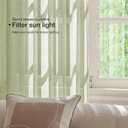 Anmao Natural Linen Curtains for Living Room 108 Inch Length 2 Panels Set, Light Filtering Semi Sheer Window Curtain Drapes for Bedroom with Curtain Rings and Clips, 52 Inch Wide Each Panel, Sage