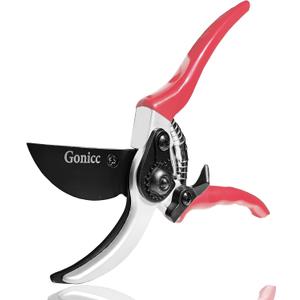 Gonicc 8" Professional Sharp Bypass Pruning Shears (GPPS-1002), Tree Trimmers Secateurs,Hand Pruner, Garden Shears,Clippers For The Garden, Bonsai Scissors, Loppers