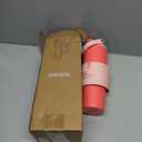 Owala FreeSip Sway Insulated Stainless Steel Water Bottle with Two-Way Spout, Built-In Straw and Bucket Handle, Made for Travel, School, and Sports, 40oz, BPA Free, Leak Proof, Strawberry Fields