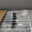 Babelio Baby Gate for Stairs, Kitchen & Doorways, 26-43" W 28" H No Bottom Bar| Easy Installation| One-Handed Operation| Auto-Close| Hardware Mount (Drill Needed) Safety Dog/Pet Gate Indoor (White)