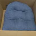 Cushion Source Tufted Chair Cushion | Rounded Back Corners | 21" x 19" x 4" Seat Cushion | No Ties | Indoor/Outdoor | Multiple Sunbrella Fabric Options Available (Sunbrella Spectrum Indigo)