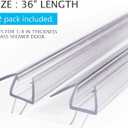 Frameless Shower Door Bottom Seal Sweep Stirp 36 Inch Long,Clear (for 3/8" Glass)