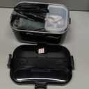 COZYEXPERT Electric-Lunch-Box-Heated-Food-Warmer 100W Heating Lunchbox for Adults 1.8L Portable Food Heater for Work/Car, 12V/24V/110-230V Lonchera Elctrica Porttil with Fork Spoon (Black)