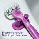 Flamingo Moisture Plus Women's Razor Set - No Shave Gel Needed - Razor Handle, 4 Blade Refills, Shower Holder - Fig (4 Count (Pack of 1))