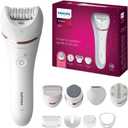 Philips Epilator Series 8000 5 in 1 Shaver for Women, Trimmer, Pedicure and Body Exfoliator with 9 Accessories, BRE740/14