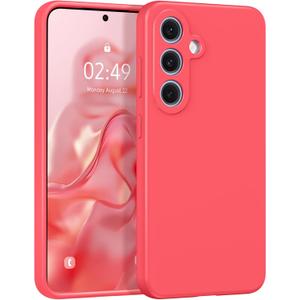 Magnetic Phone Case for Samsung Galaxy S25 Plus 5G 6.7" inch Liquid Silicone Soft Rubber Durable, Drop-Resistant, Slim, Solid Color, 2025 Support for Magsafe SM-S936U, SM-S936U1, Peach Pink