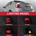 Pair Tail Lights Rear Lamp Assembly Compatible for 2007-2009 Nissan Sentra (w/Bulb & wire harness) Left+Right