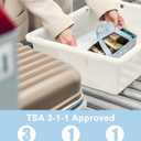 2 x Clear Makeup Bag, TSA-Approved Travel Toiletry Bag for Women Men, 3 Pcs of Carry-On Cosmetic Bag Set, Waterproof Quart Size Organizer Tote Purse Pouch with Handle Zipper Travel Essentials Accessories