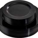FLOWERCAT 60PCS Black Plastic Plates  Heavy Duty Black Disposable Plates for 30 guests Halloween Party/Wedding/New Year  Include 30PCS 10.25inch Dinner Plates and 30PCS 7.5inch Dessert Plates