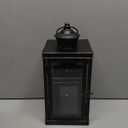 DECORKEY Large Lantern Decorative Outdoor & Indoor, Set of 2 (14&10) Metal Candle Lanterns Decor, Vintage Hanging Candle Holder for Front Porch Patio Wedding Farmhouse Home, Spring Decoration, Black