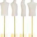 Adjustable Male Dress Form Mannequin with Golden Metal Stand for Clothes Window Display
