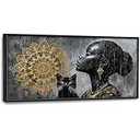 African American Black Women Canvas Wall Art, Nature Forest Canvas Oversized Wall Decor, River Scenery Framed Pictures Painting Print Artwork for Bedroom Office 60" L x 30" W