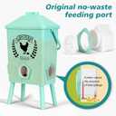 Tgeyd 4.2-Gallon Gravity Chicken Feeder & Waterer Set No-Waste Poultry Feeder with Automatic Water Dispenser, Rainproof Lid, Raised Stand Legs & Anti-Roost Cone