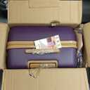 Luggage Sets 5 Piece, Suitcases with Wheels,ABS Hard Case Luggage with TSA Lock Spinner Wheels,Carry On Luggage Set (20/24/28 Inch) (Violet)