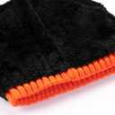 Vgogfly Lined Men Beanie Slouchy Knit Skull Cap Warm Stocking Hats Guys Women Striped Winter Beanie Hat (Bright Orange)