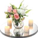 Amyhill 8 Pcs Round Mirrors for Centerpieces Table Decorations 16" Glass Circle Mirrors Tray Candle Plates for Wedding Baby Shower Birthday Party Bulk Supplies(16 Inch)