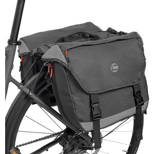 Bike Panniers, Waterproof Panniers Bike Bags for Rear Rack 25L-35L Expandable Large Bicycle Saddle Bag with Reflective Strips, Double Panniers Storage Cargo Bag for Cycling Traveling Commuting, Black