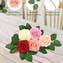 MACTING Artificial Rose Flowers 30PCS Fake Flowers with Stem Real Touch Soft Foam Rose for Valentines Day Gifts Wedding Bouquet Baby Shower Table Centerpieces Spring Decorations,Gradual Red Series