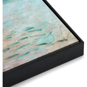 Canvas Floater Frame for 48x60 Abstract Art, 0.86" Deep DIY Metal Floater Frames for Home Office Art Show Exhibition, Modern Wall Decor for Bedroom Hallway Entryway, No Glass & Back (Black)