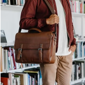 Samsonite Colombian Leather Flap-Over Messenger Bag, Brown, One Size