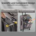 SHOWKOO Luggage Sets 3 Piece Softside Expandable Lightweight Durable Suitcase Sets Double Spinner Wheels TSA Lock Black (20in/24in/28in)