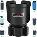 Upgraded Car Cup Holder Expander Adapter with Offset Adjustable Base, Compatible with Yeti 14/24/36/46oz Ramblers, Hydro Flasks 32/40oz, Other Large Bottles Mugs in 3.5"-4.0", 1 Pack (Black)