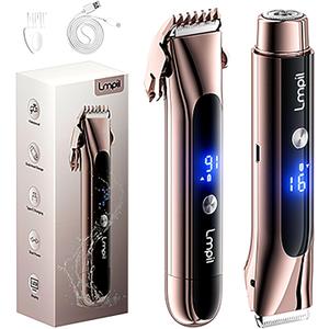 Bikini Trimmer for Women, 2-in-1 Electric Razor with Dual Heads