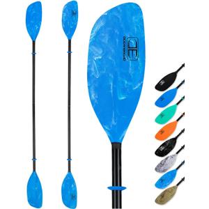 OCEANBROAD Kayak Paddle 90.5in/ 230cm Alloy Shaft 2-Piece Floatable Kayak Oar for Kayaking Canoeing Boating, 1 Paddle, Blue Wave