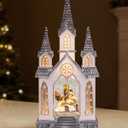 Large Christmas Church Nativity Snow Globe Light up Snowglobe with Music, 9.84" White Christmas Snow Globes for Kids Adults, 6H Timer & Dual Power, Angle Snowglobes Christmas Decorations Indoor (Angel Jesus 89)