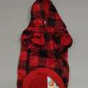 KOOLTAIL Plaid Dog Hoodie Pet Clothes Sweater with Hat and Pocket for Small Medium Large Size Dogs, Soft Winter Warm Dog Cold Weather Coat, Fleece Fall Dog Hooded Sweatshirt for Puppy Cats, Red, Large